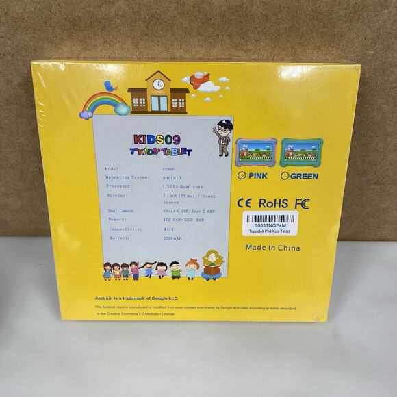 Topelotek Tablet KiDS09 Kids Tablet 7" Multi-Touch Pink Android Camera NEW - Picture 4 of 7